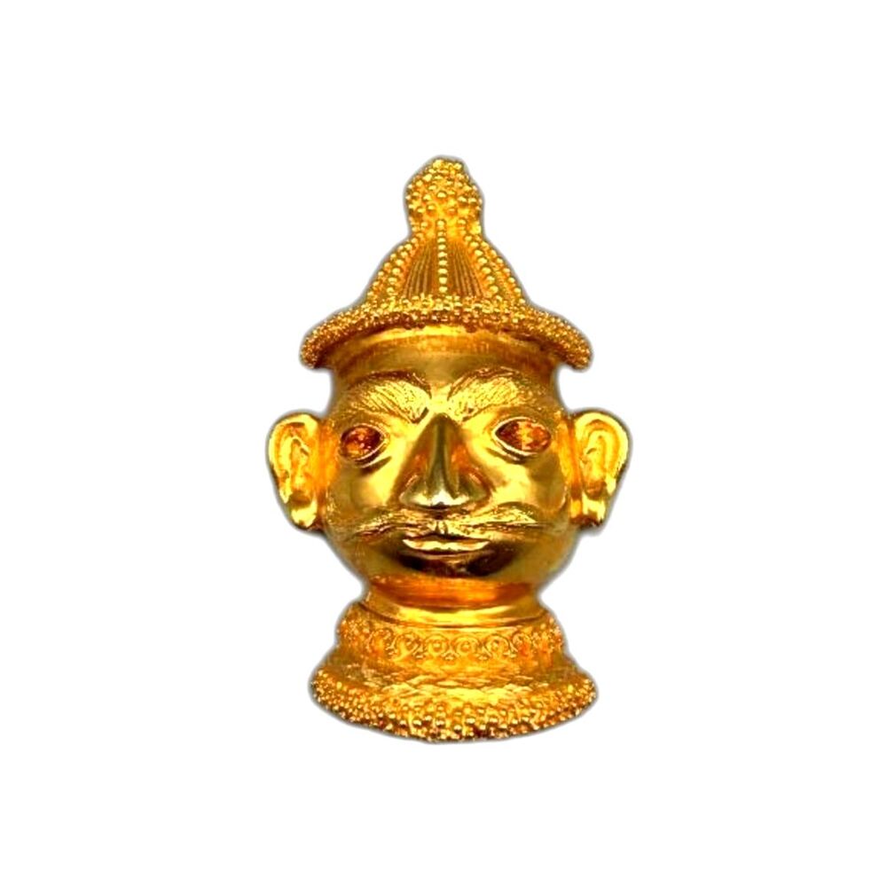 Lucien Piccard Head Bust Face Mask Pendant Crown Necklace Charm Vintage 3"L